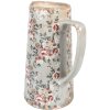 Clayre & Eef 6CE1971L Brocca decorativa in ceramica grigio rosa fiori 21x14x26 cm