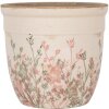 Clayre & Eef 6CE1974L Vaso da fiori in ceramica beige rosa Ø 18x17 cm Stile country