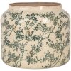 Clayre & Eef 6CE1975L Vaso da fiori in ceramica beige verde Ø 18x16 cm