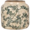 Clayre & Eef 6CE1975S Vaso da fiori in ceramica beige verde Ø 15x14 cm