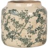 Clayre & Eef 6CE1975S Vaso da fiori in ceramica beige verde Ø 15x14 cm