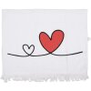 Clayre & Eef CTCHS asciugamano ospite bianco rosso motivo cuore cotone 40x66 cm