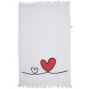 Clayre & Eef CTCHS asciugamano ospite bianco rosso motivo cuore cotone 40x66 cm