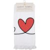 Clayre & Eef CTCHS asciugamano ospite bianco rosso motivo cuore cotone 40x66 cm