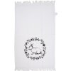 Asciugamano per ospiti Clayre & Eef in cotone bianco nero stile country 40x66 cm