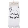 Asciugamano per ospiti Clayre & Eef in cotone bianco nero stile country 40x66 cm