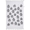 Clayre & Eef CTGBB Asciugamano per ospiti in cotone bianco nero stile country 40x66 cm