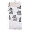 Clayre & Eef CTGBB Asciugamano per ospiti in cotone bianco nero stile country 40x66 cm