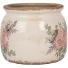 Clayre & Eef 6CE1978M Vaso da fiori con decorazione a motivi floreali Ø 16x13 cm