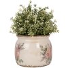 Clayre & Eef 6CE1978M Vaso da fiori con decorazione a motivi floreali Ø 16x13 cm