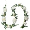Clayre & Eef 6PL0320W Ghirlanda di rose artificiali bianco verde 150 cm
