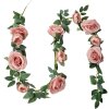 Clayre & Eef 6PL0321P Ghirlanda di rose artificiali rosa verde 150 cm