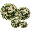 Clayre & Eef 6PL0324L Palla decorativa fiore artificiale margherita bianco verde Ø 30 cm