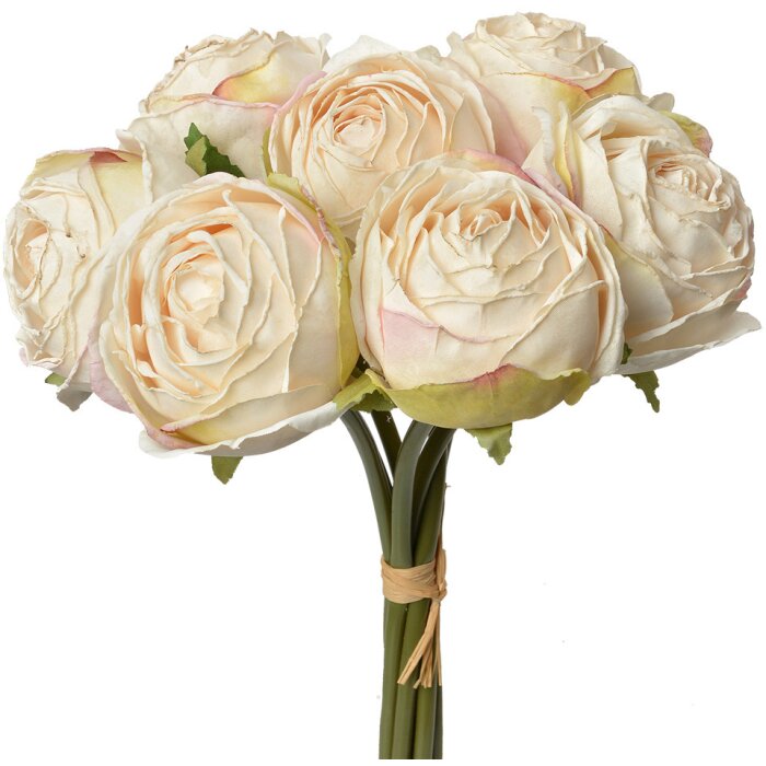 Clayre & Eef 6PL0336W Bouquet di fiori artificiali 7 rose bianche 16x14x34 cm