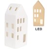 Clayre & Eef 6CE1793 Casa LED in porcellana 7x6x15 cm Bianco