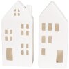 Clayre & Eef 6CE1793 Casa LED in porcellana 7x6x15 cm Bianco