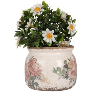 Clayre & Eef 6CE1978S Vaso da fiori Ø12x10 cm Beige Rosa Stile Country