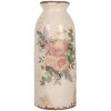 Clayre & Eef 6CE1980L Vaso in ceramica beige rosa Ø 8x20 cm Stile country