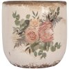Clayre & Eef 6CE1981M Vaso da fiori in ceramica beige rosa Ø 14x13 cm