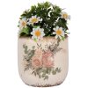 Clayre & Eef 6CE1981M Vaso da fiori in ceramica beige rosa Ø 14x13 cm