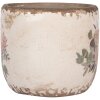 Clayre & Eef 6CE1981S Vaso da fiori in ceramica beige rosa Ø 11x10 cm