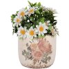 Clayre & Eef 6CE1981S Vaso da fiori in ceramica beige rosa Ø 11x10 cm
