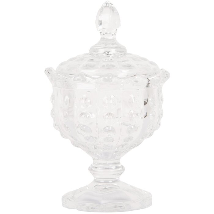 Barattolo con coperchio Clayre & Eef Ø 9x16 cm Design classico trasparente