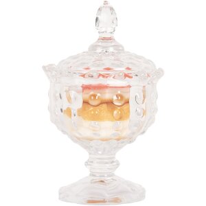 Barattolo con coperchio Clayre & Eef Ø 9x16 cm Design classico trasparente