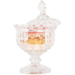 Barattolo con coperchio Clayre & Eef Ø 9x16 cm Design classico trasparente