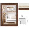 Telaio in legno ZEP sala da 10x15 a 20x30 cm bianco marrone naturale profilo a blocco vetro trasparente