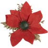 Clayre & Eef 65777 Decorazione natalizia Fiore Rosso Oro Ø 14x5 cm