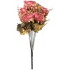 Clayre & Eef 6PL0340 Bouquet di fiori artificiali Rose Rosa Oro 18x15x50 cm