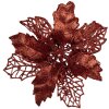 Clayre & Eef 65778R Decorazione natalizia fiore rosso Ø 22x5 cm plastica