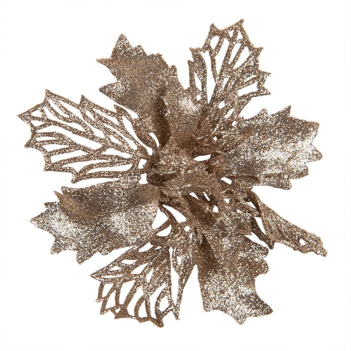 Clayre & Eef 65781 Decorazione natalizia Fiore color rame Ø 14x4 cm