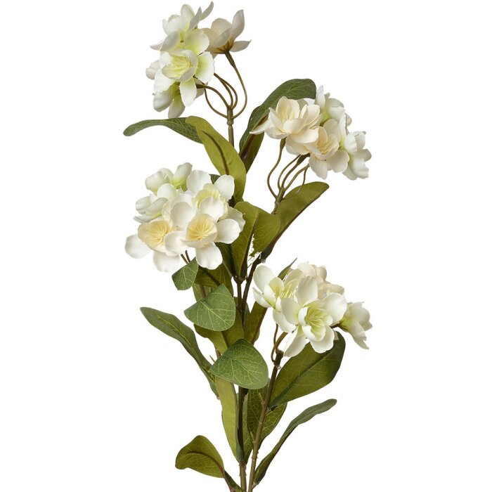 Clayre & Eef 6PL0344W Ramo decorativo Fiori Bianco Verde 17x14x70 cm