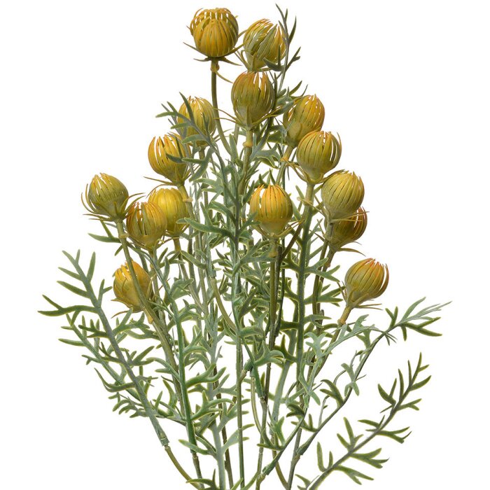 Clayre & Eef 6PL0349Y Ramo decorativo con fiori giallo verde 16x16x47 cm