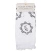 Clayre & Eef CTLGC-2 Asciugamano per ospiti in cotone bianco nero 40x66 cm