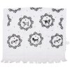 Clayre & Eef CTLGD-1 Asciugamano ospite in stile country Bianco Nero 40x66 cm