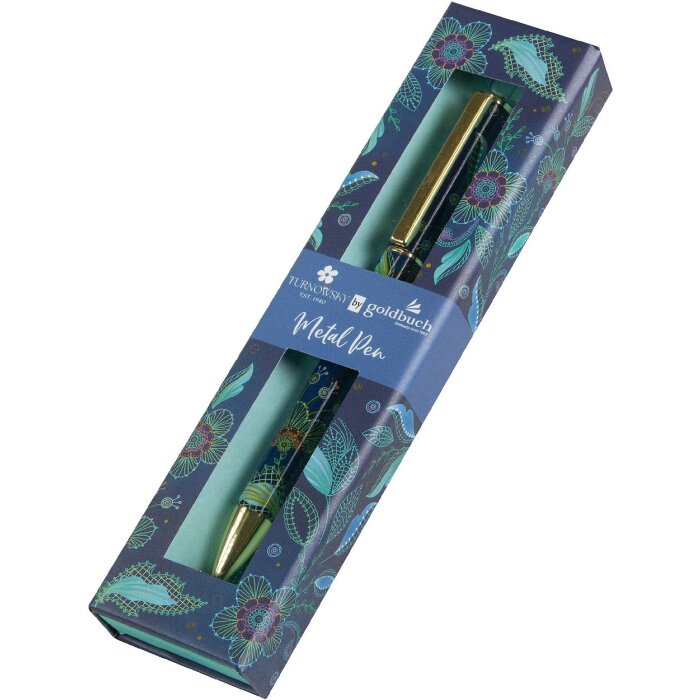 Penna preferita Goldbuch Natures Melody Blue Meccanismo a rotazione con design floreale
