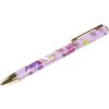 Penna preferita Goldbuch Insignia metallo biros floreale oro viola rosa