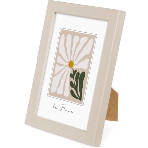 Goldbuch Cornice in legno Aura 10x15 cm Beige in vero legno Pannello posteriore in MDF con vetro trasparente
