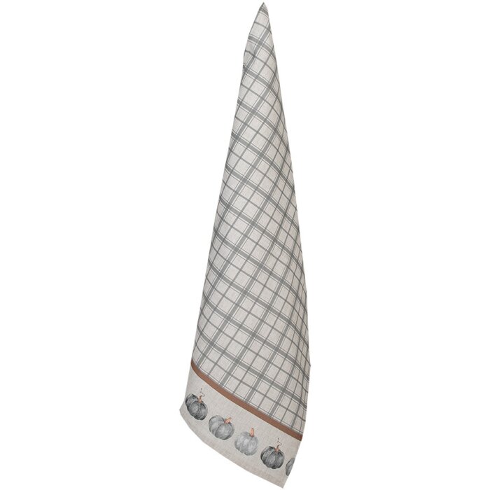Clayre & Eef CSP42-1 Asciugamano da cucina grigio motivo zucca 50x70 cm