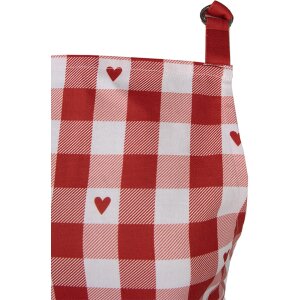 Clayre & Eef LVT41 Grembiule rosso bianco con motivo a cuore 70x85 cm