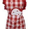 Clayre & Eef LVT41K Grembiule bambino rosso bianco motivo cuore 56x48 cm