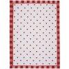 Clayre & Eef LVT42-1 Asciugamano da cucina con motivo a cuore Bianco Rosso 50x70 cm