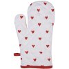 Clayre & Eef LVT44 Guanto da forno Bianco Rosso Cuori 18x30 cm