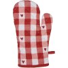 Clayre & Eef LVT44 Guanto da forno Bianco Rosso Cuori 18x30 cm
