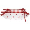 Clayre & Eef LVT47 Cestino per pane cuori 35x35x8 cm Rosso Bianco