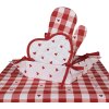 Clayre & Eef LVT47 Cestino per pane cuori 35x35x8 cm Rosso Bianco