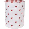 Clayre & Eef LVT50 Cestino per pane con motivo a cuore rosso bianco Ø 15x16 cm